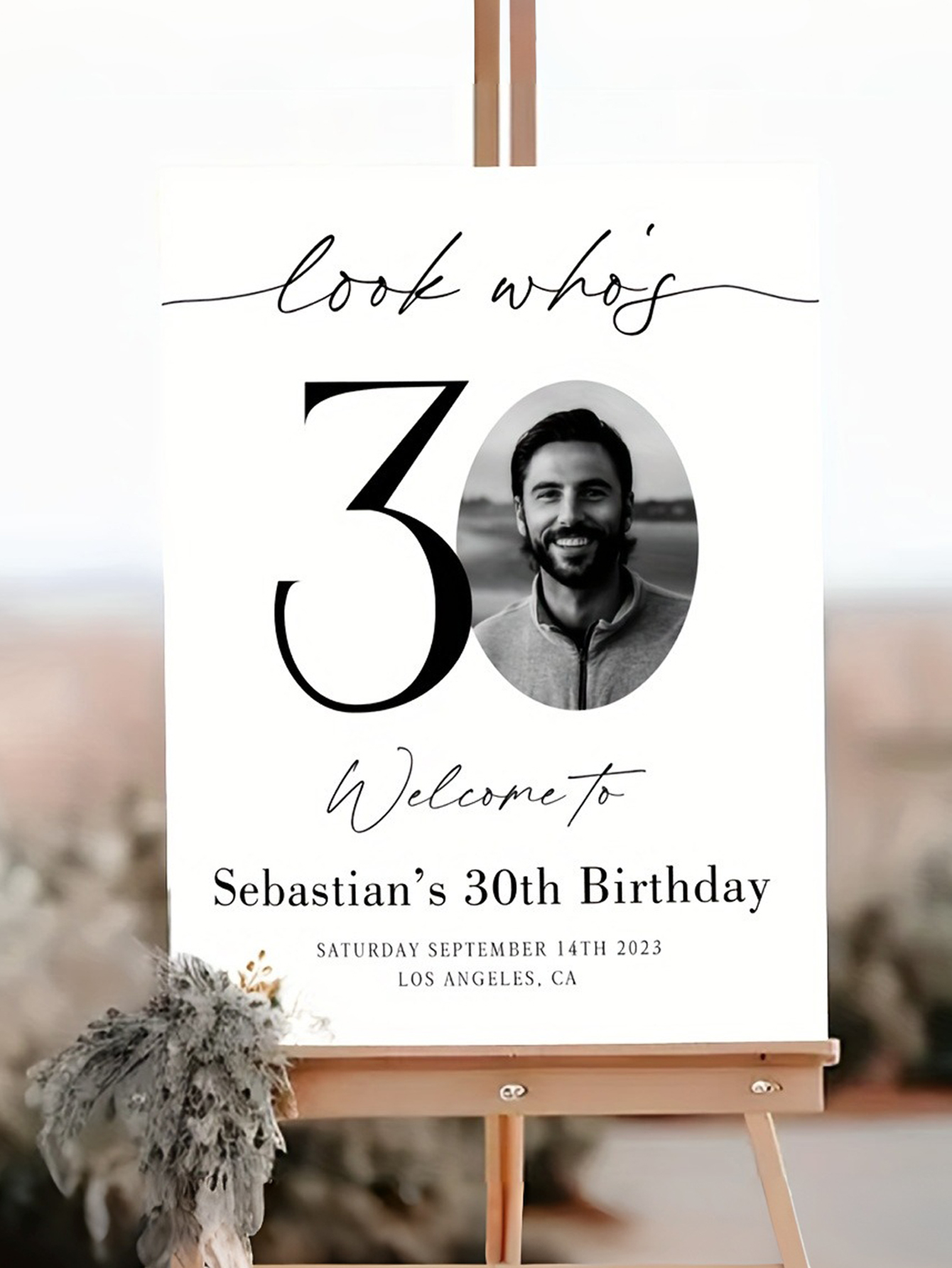 Customizable age photo signs, high-quality PVC welcome signs in multiple sizes